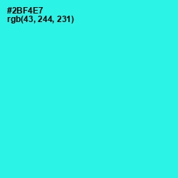 #2BF4E7 - Bright Turquoise Color Image