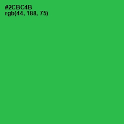 #2CBC4B - Sea Green Color Image