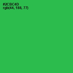 #2CBC4D - Sea Green Color Image