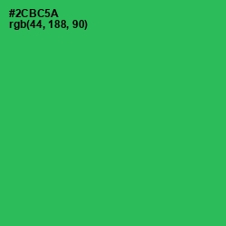#2CBC5A - Sea Green Color Image