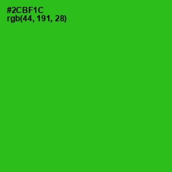 #2CBF1C - Forest Green Color Image