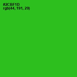 #2CBF1D - Forest Green Color Image