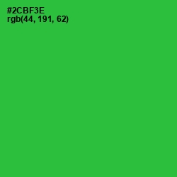 #2CBF3E - Forest Green Color Image