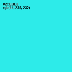 #2CEBE8 - Bright Turquoise Color Image