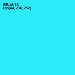 #2CECFC - Bright Turquoise Color Image