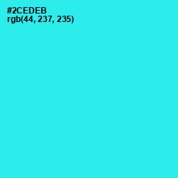 #2CEDEB - Bright Turquoise Color Image