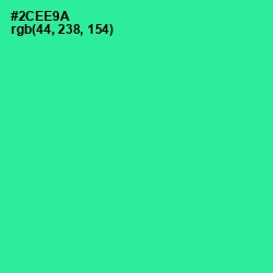 #2CEE9A - Shamrock Color Image