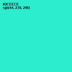 #2CEECE - Turquoise Color Image