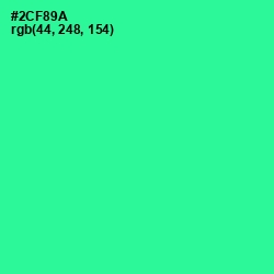 #2CF89A - Shamrock Color Image