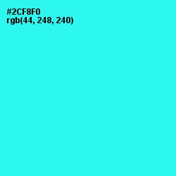 #2CF8F0 - Bright Turquoise Color Image