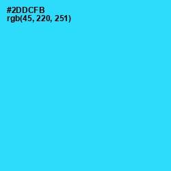 #2DDCFB - Bright Turquoise Color Image