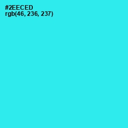 #2EECED - Bright Turquoise Color Image