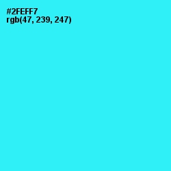 #2FEFF7 - Bright Turquoise Color Image