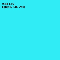 #30ECF5 - Bright Turquoise Color Image