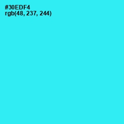 #30EDF4 - Bright Turquoise Color Image