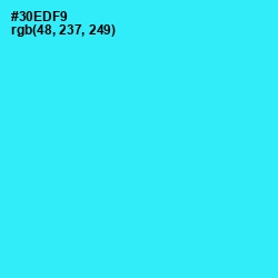 #30EDF9 - Bright Turquoise Color Image