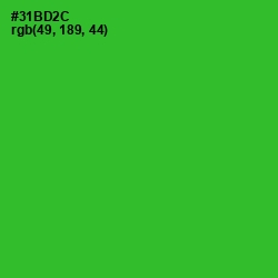 #31BD2C - Forest Green Color Image