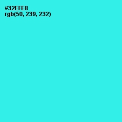 #32EFE8 - Turquoise Color Image