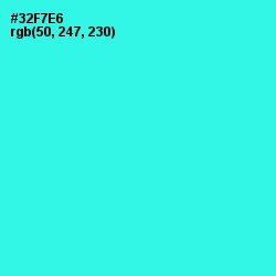 #32F7E6 - Bright Turquoise Color Image