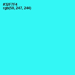 #32F7F4 - Bright Turquoise Color Image