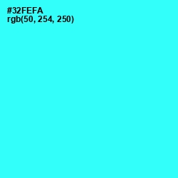 #32FEFA - Cyan / Aqua Color Image