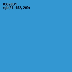 #3398D1 - Curious Blue Color Image