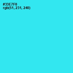 #33E7F0 - Turquoise Color Image