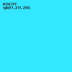 #33E7FF - Bright Turquoise Color Image