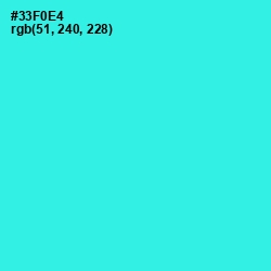 #33F0E4 - Turquoise Color Image