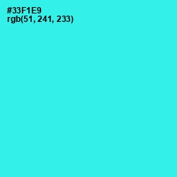 #33F1E9 - Turquoise Color Image