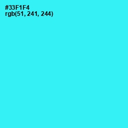 #33F1F4 - Bright Turquoise Color Image