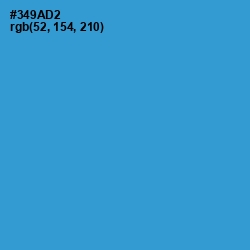 #349AD2 - Curious Blue Color Image