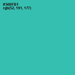 #34BFB1 - Pelorous Color Image