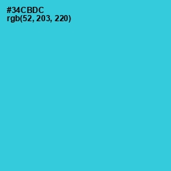 #34CBDC - Turquoise Color Image