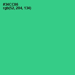 #34CC86 - Shamrock Color Image