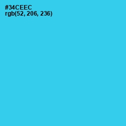 #34CEEC - Turquoise Color Image