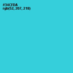 #34CFDA - Turquoise Color Image