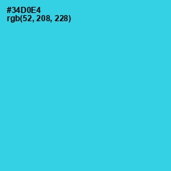 #34D0E4 - Turquoise Color Image