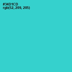 #34D1CD - Turquoise Color Image