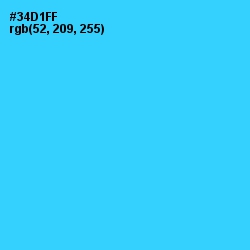 #34D1FF - Turquoise Color Image
