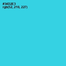 #34D2E3 - Turquoise Color Image