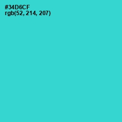 #34D6CF - Turquoise Color Image