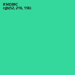 #34D89C - Shamrock Color Image