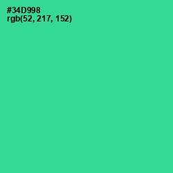 #34D998 - Shamrock Color Image