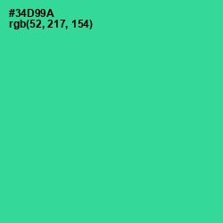 #34D99A - Shamrock Color Image