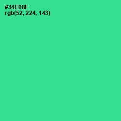 #34E08F - Shamrock Color Image