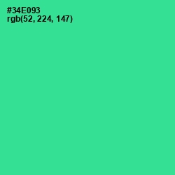 #34E093 - Shamrock Color Image