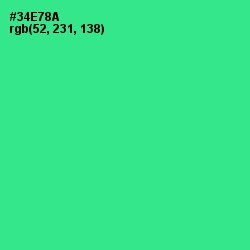 #34E78A - Shamrock Color Image