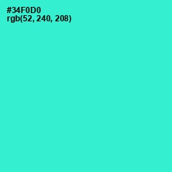 #34F0D0 - Turquoise Color Image