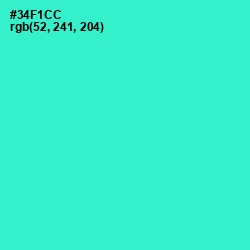 #34F1CC - Turquoise Color Image